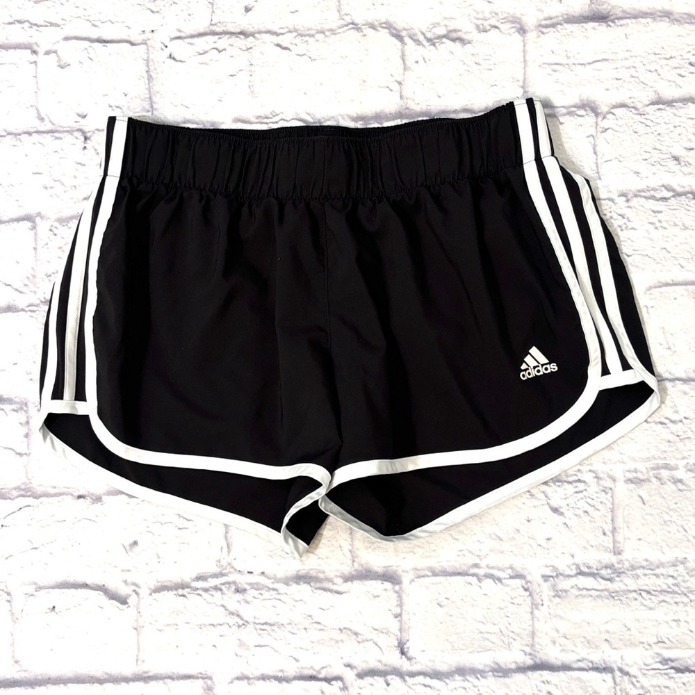 Adidas Black and White Running Shorts Climalite Lined Interior Size Medium